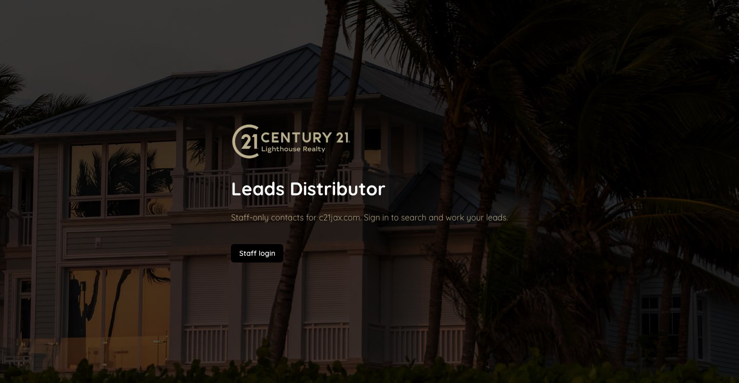 Leads Distributor homepage preview