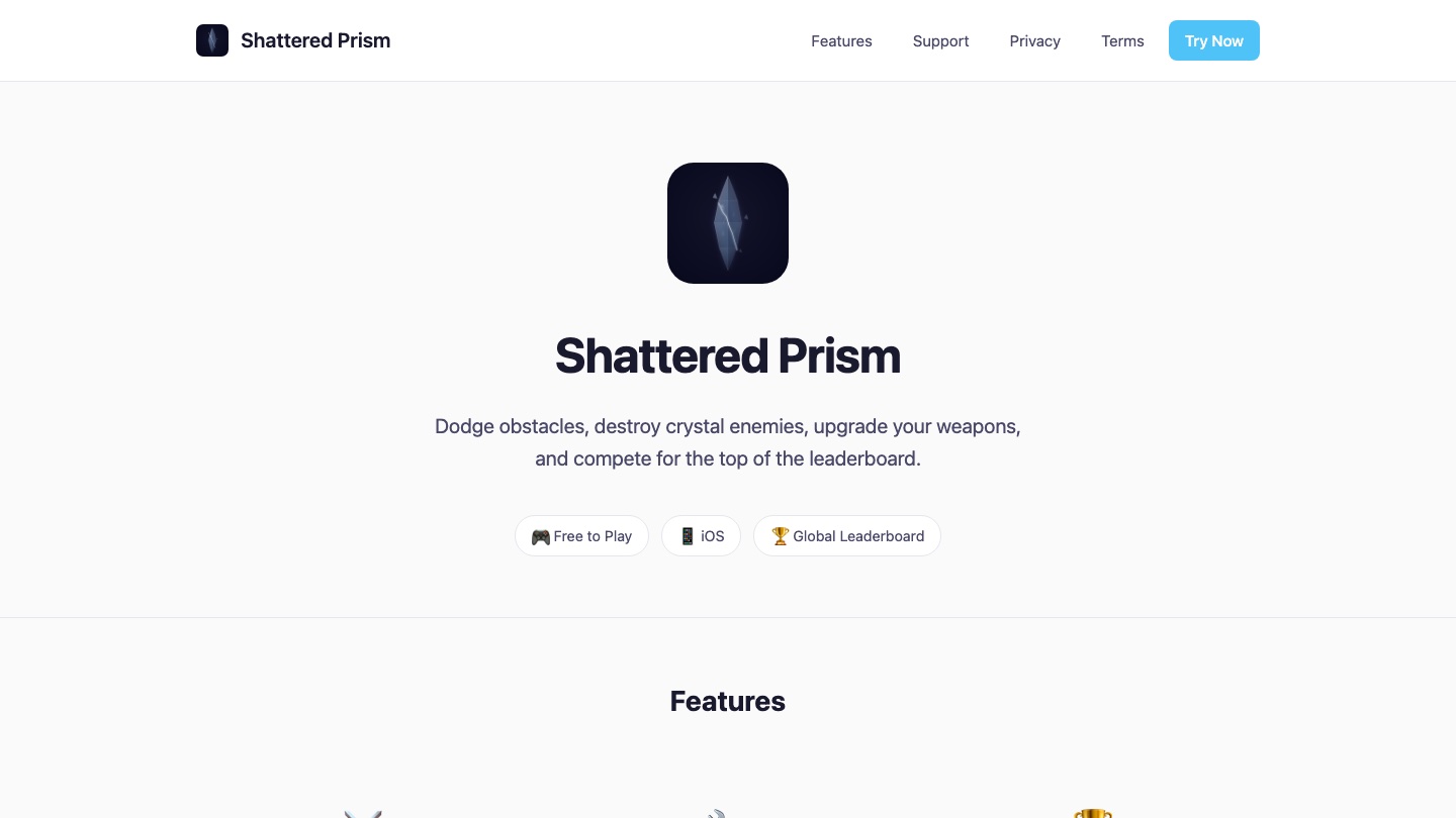 Shattered Prism homepage preview
